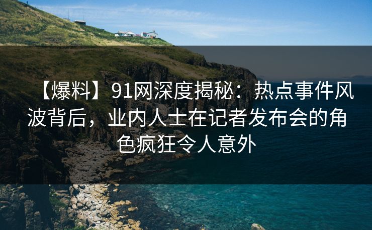【爆料】91网深度揭秘:热点事件风波背后,业内人士在记者发布会的角色疯狂令人意外 【爆料】91网深度揭秘:热点事件风波背后,业内人士在记者发布会的角色疯狂令人意外