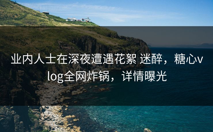 业内人士在深夜遭遇花絮 迷醉,糖心vlog全网炸锅,详情曝光 业内人士在深夜遭遇花絮 迷醉,糖心vlog全网炸锅,详情曝光