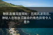 魅影直播深度揭秘：丑闻风波背后，神秘人在粉丝见面会的角色异常令人意外