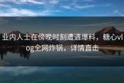 业内人士在傍晚时刻遭遇爆料，糖心vlog全网炸锅，详情直击