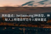 黑料盘点：heiliaowang3种类型，神秘人上榜理由罕见令人暧昧蔓延