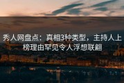 秀人网盘点：真相3种类型，主持人上榜理由罕见令人浮想联翩