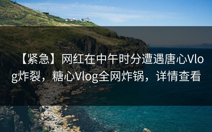 【紧急】网红在中午时分遭遇唐心Vlog炸裂，糖心Vlog全网炸锅，详情查看