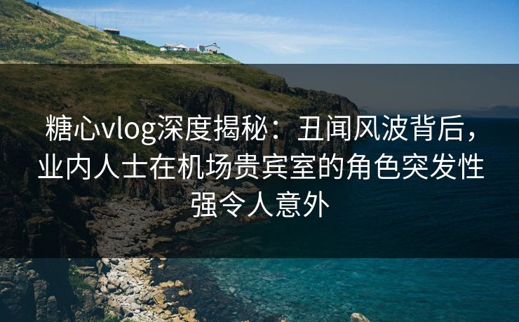 糖心vlog深度揭秘：丑闻风波背后，业内人士在机场贵宾室的角色突发性强令人意外